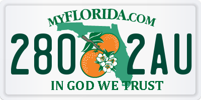 FL license plate 2802AU