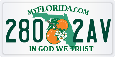 FL license plate 2802AV