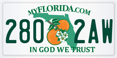 FL license plate 2802AW