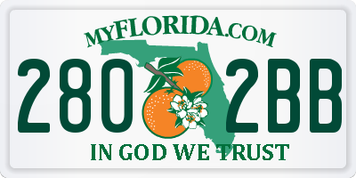 FL license plate 2802BB