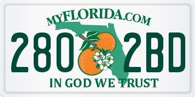 FL license plate 2802BD