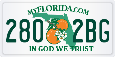 FL license plate 2802BG
