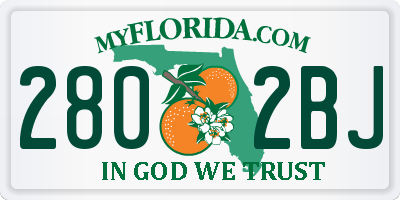 FL license plate 2802BJ