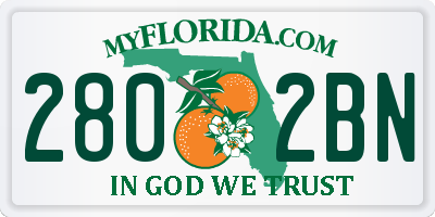 FL license plate 2802BN