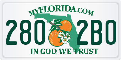 FL license plate 2802BO