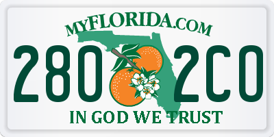 FL license plate 2802CO