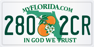 FL license plate 2802CR
