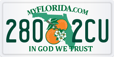 FL license plate 2802CU