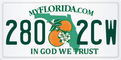 FL license plate 2802CW