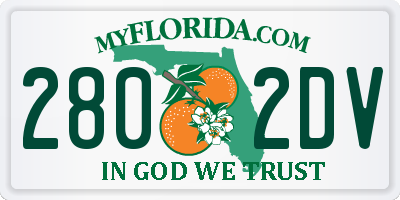 FL license plate 2802DV
