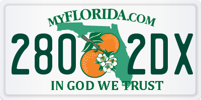 FL license plate 2802DX