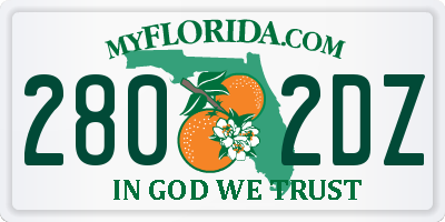 FL license plate 2802DZ