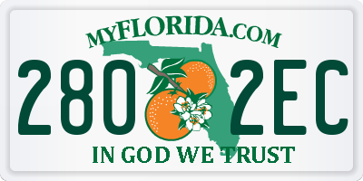 FL license plate 2802EC