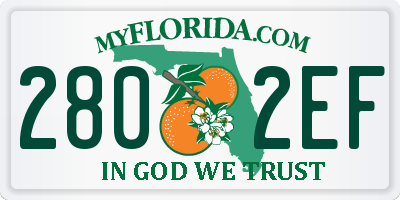 FL license plate 2802EF