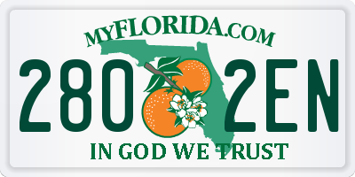 FL license plate 2802EN