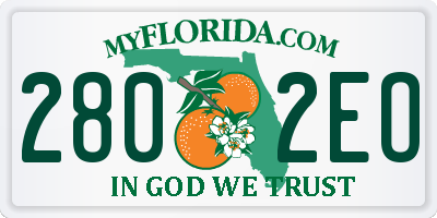 FL license plate 2802EO