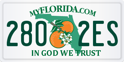 FL license plate 2802ES