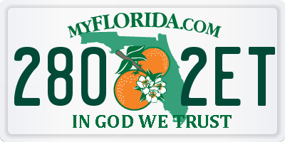 FL license plate 2802ET
