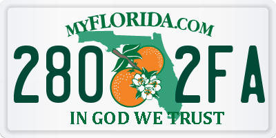 FL license plate 2802FA