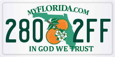 FL license plate 2802FF