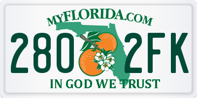 FL license plate 2802FK