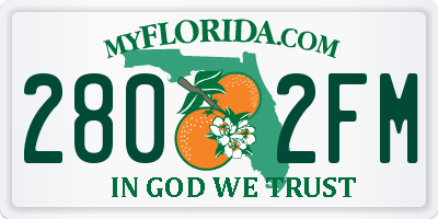 FL license plate 2802FM