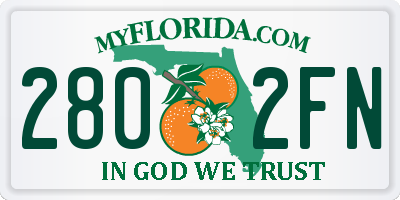 FL license plate 2802FN