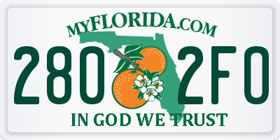 FL license plate 2802FO