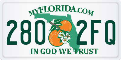 FL license plate 2802FQ