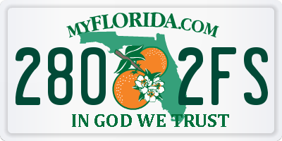 FL license plate 2802FS