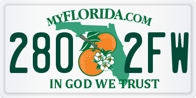 FL license plate 2802FW