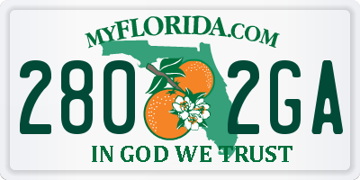 FL license plate 2802GA