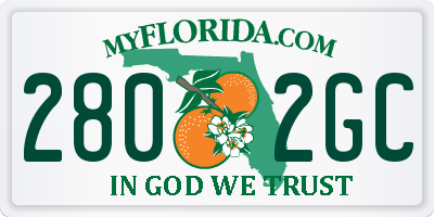 FL license plate 2802GC