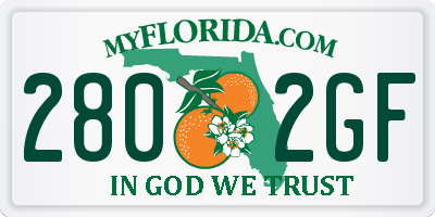 FL license plate 2802GF