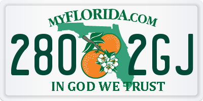 FL license plate 2802GJ