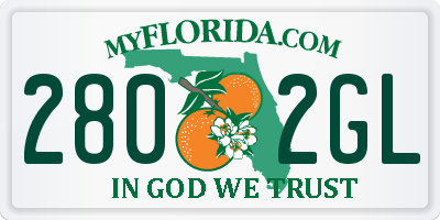FL license plate 2802GL
