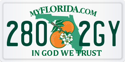 FL license plate 2802GY