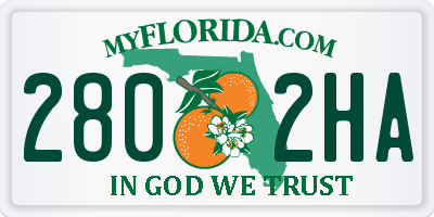 FL license plate 2802HA