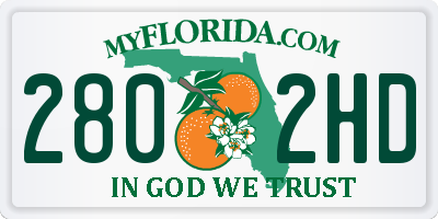 FL license plate 2802HD