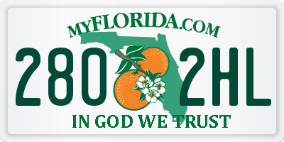 FL license plate 2802HL