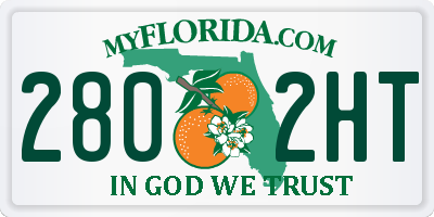 FL license plate 2802HT