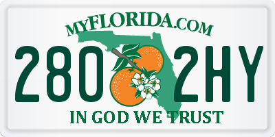 FL license plate 2802HY