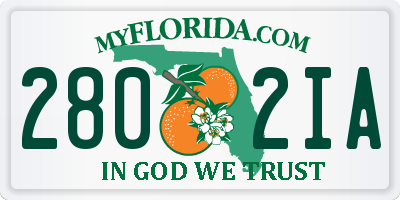 FL license plate 2802IA