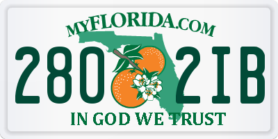 FL license plate 2802IB