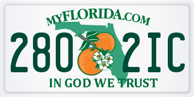 FL license plate 2802IC