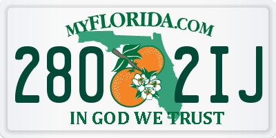 FL license plate 2802IJ