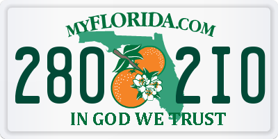 FL license plate 2802IO