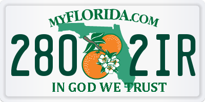 FL license plate 2802IR