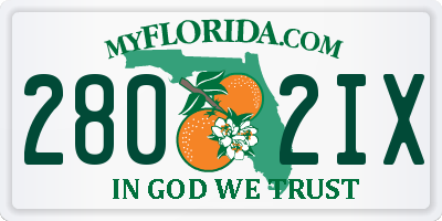 FL license plate 2802IX