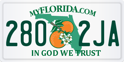 FL license plate 2802JA